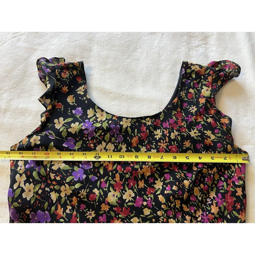 Talbots Size 12 Pure Silk Dress Womens Black Floral Feminine Vintage Y2K - Picture 13 of 16